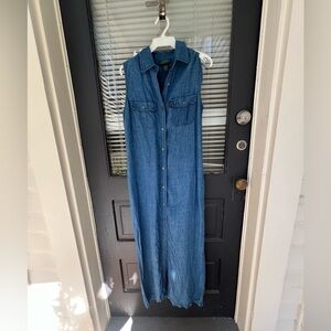Vintage Lauren Ralph Lauren denim sleeveless midi dress